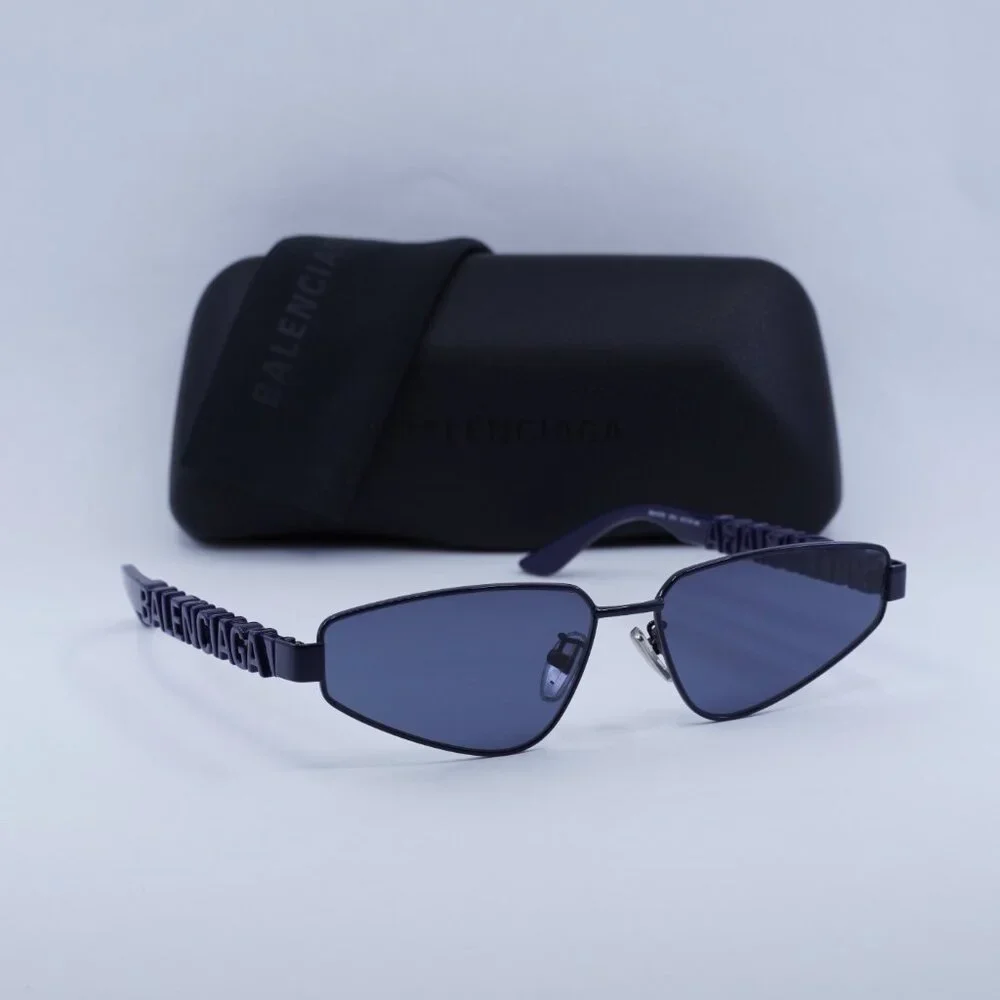 Balenciaga BB0107S 003 Sunglasses - Navy Blue Frame, Blue Lenses - Picture 10 of 10